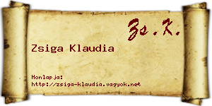 Zsiga Klaudia névjegykártya